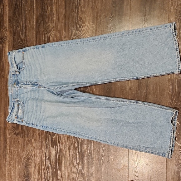 ❤️ AMERICAN EAGLE HIGH RISE WIDE LEG STOVEPIPE JEANS, 12 (31) - Picture 3 of 9